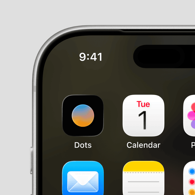 El icono de Dots en la pantalla de inicio de un iPhone